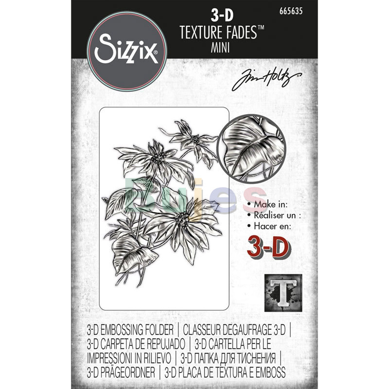 Sizzix 3-D Texture Fades Tim Holtz - Mini Poinsetti..